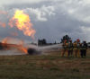Glorieta Fire Volunteers training with propane tank fire.